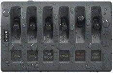 PANEL WD 12VDC FUSED 6 POS GRAY