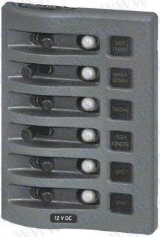 PANEL WD 12VDC CLB 6 POS GRAY