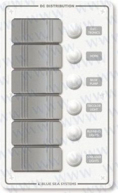 PANEL WATERPROOF 12VDC 6 BREAKER VERT.