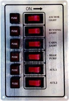 SWITCH PANEL 6S SILVER