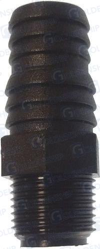 POLYPROPYLENE MALE HOSE CONNECTOR 3/8-15