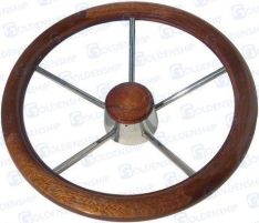 STAINLESS-WOOD STEERING WHEEL