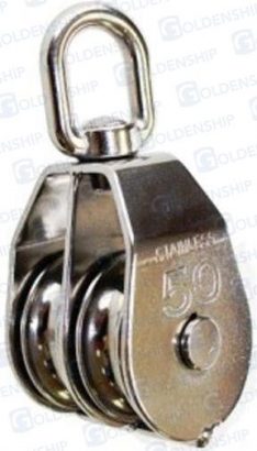 SWIVEL EYE PULLEY - DOUBLE SHEAVES - 6 M